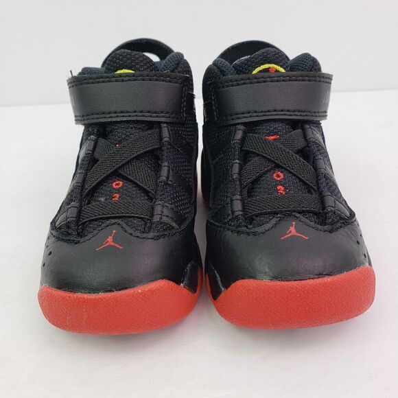 Nike Air Jordan 6 Rings TD Toddler Size 5c Black University Red Sneaker Shoes - Picture 4 of 10